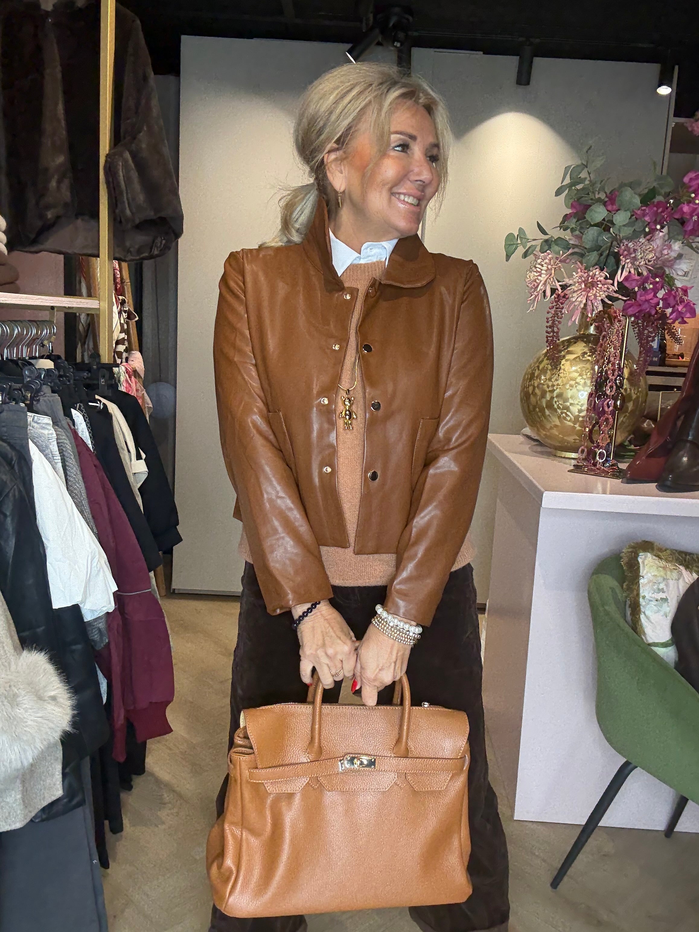 Jasje Jil Puh Leatherlook coqnag